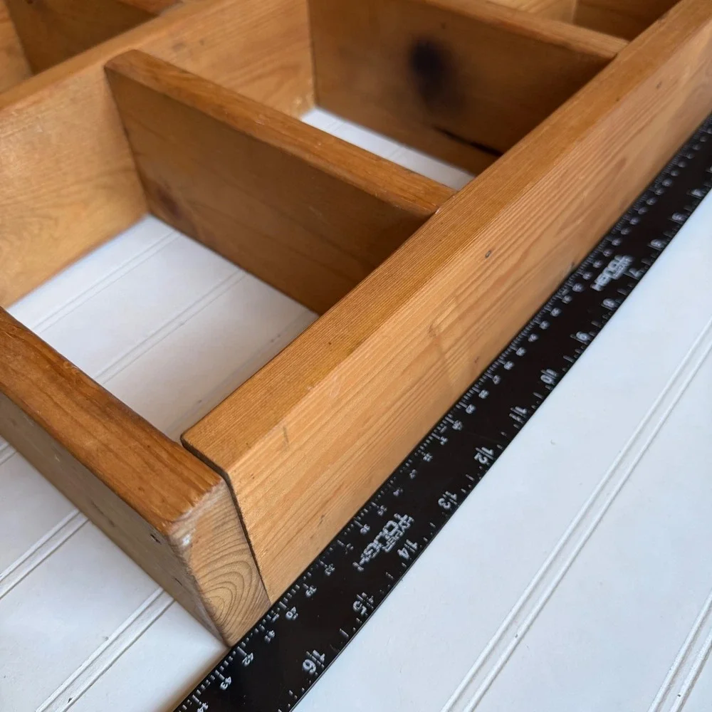 Vintage Rustic Pine Wood Heart Shadow Box Wall Shelf Curio Display Case 15x15